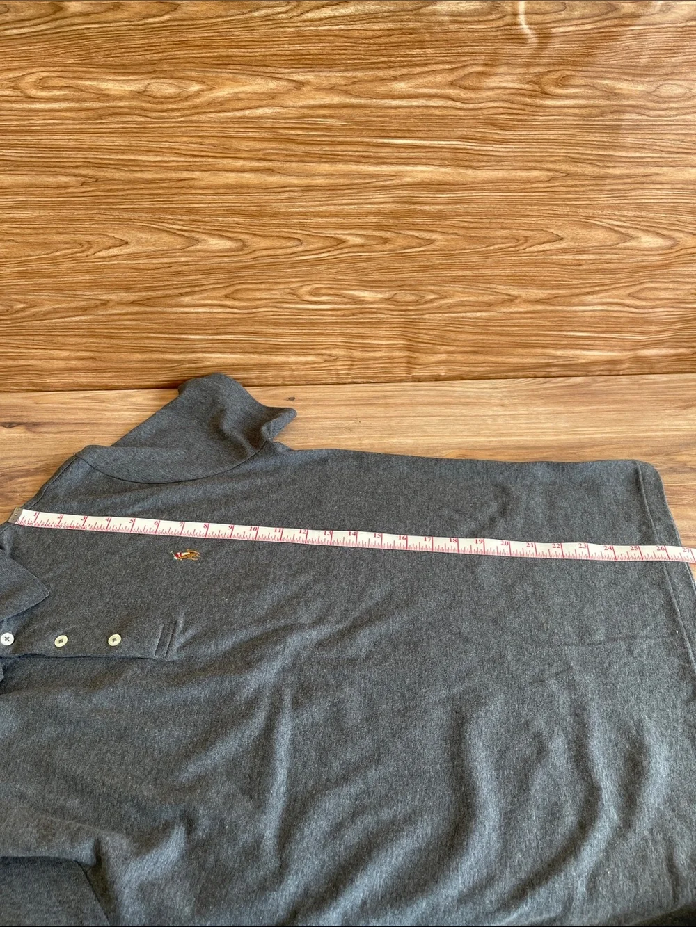 Polo Ralph Lauren Mens medium Classic Fit Charcoal Heather Pique Polo Shirt